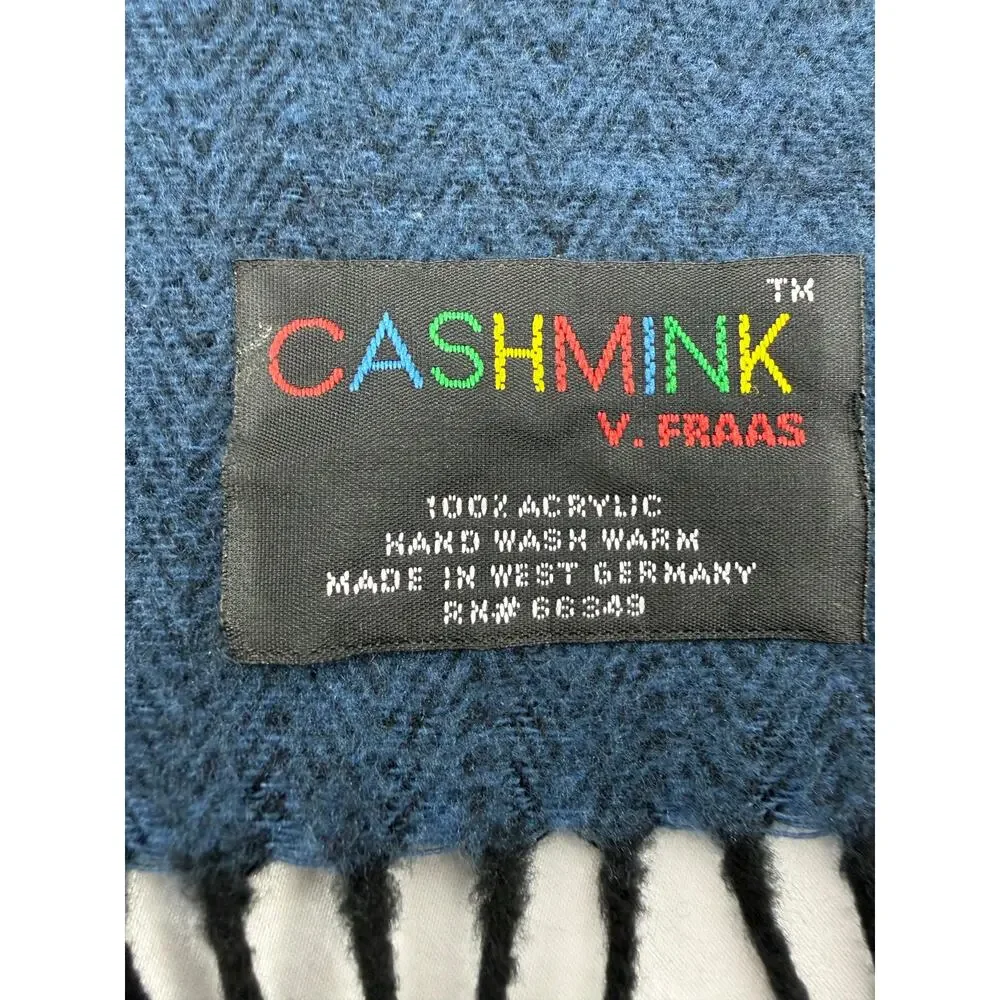 V. Fraas Cashmink Vintage Scarf West Germany Herringbone Stripe